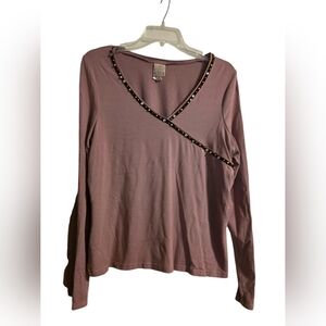 Cato Asymmetrical Purple Long Sleeve Blouse
